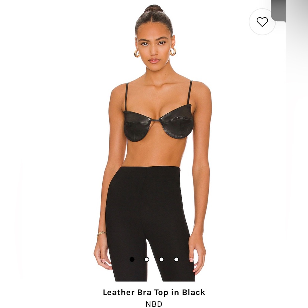 Revolve NBD Leather Bra Top in Black